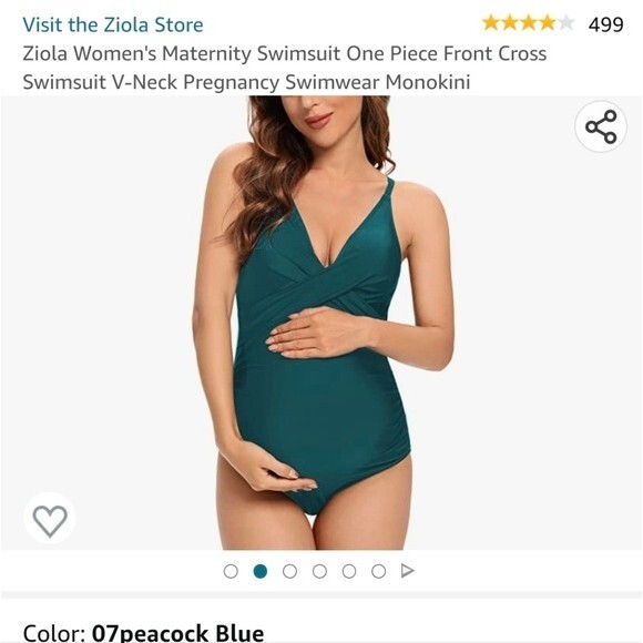 Berry Pink Maternity Adjustable Strap Stretchy Swimsuit Size Large - Picture 5 of 9